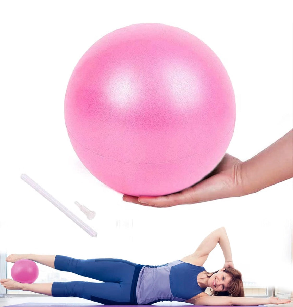 Lanjue Pilates Ballon de Gymnastique, Yoga Ball Anti-Slip Anti-éclatement Fitness Balles Yoga Ball Équilibre Sport Balle pour 25cm Entraînement Abdominal et des Épaules, Équilibre, Sport, Pilates